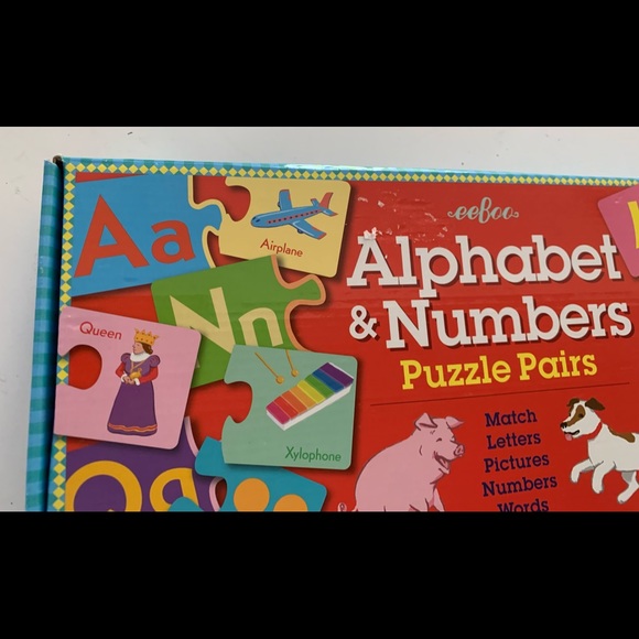 Eeboo Alphabet & Numbers Puzzle Pairs - Picture 2 of 4